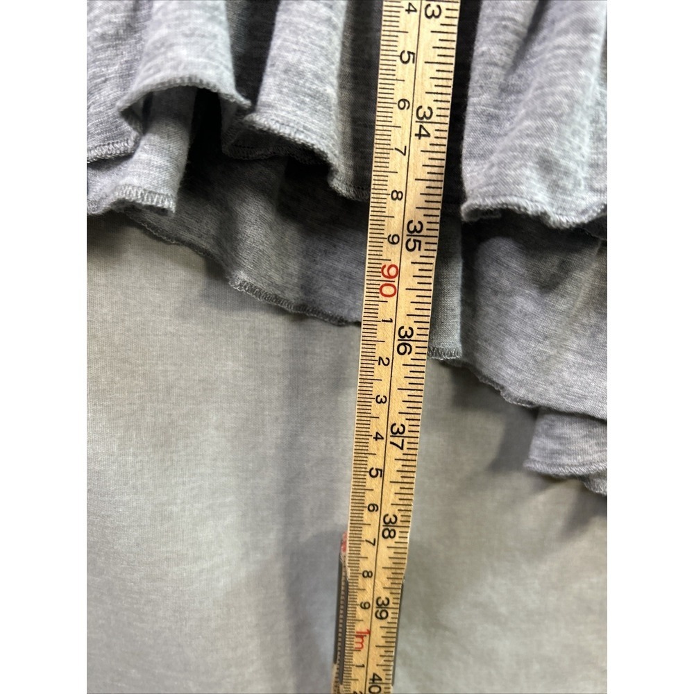SHEIN Curve Gray Ruffle Hem Tunic‎ Dress | Flutter Sleeve Scoop Neck Mini - Picture 9 of 15